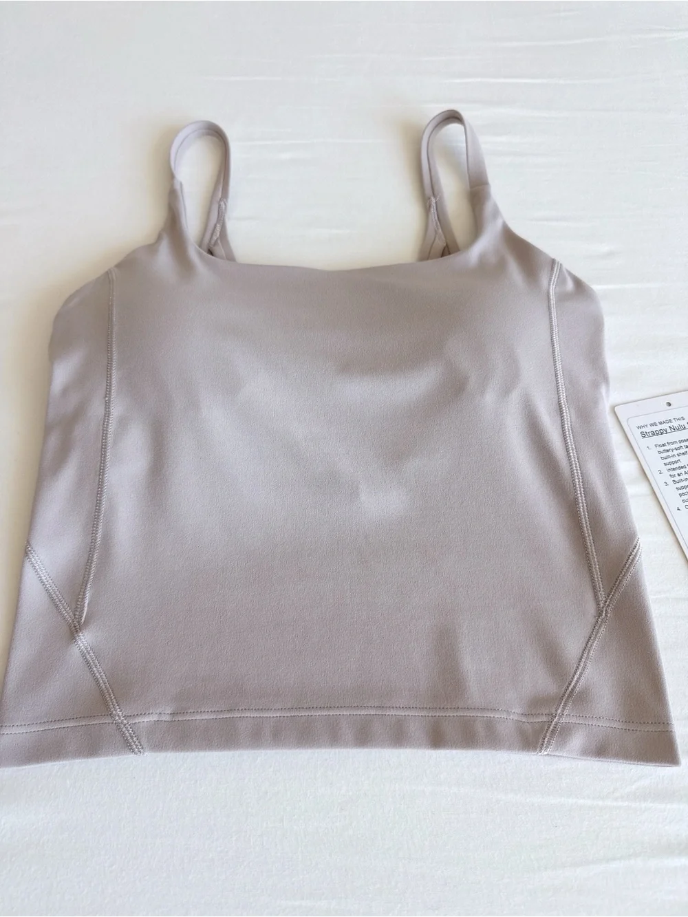lululemon Strappy Nulu Shelf Tank Barely Beige BDAY Size 2
